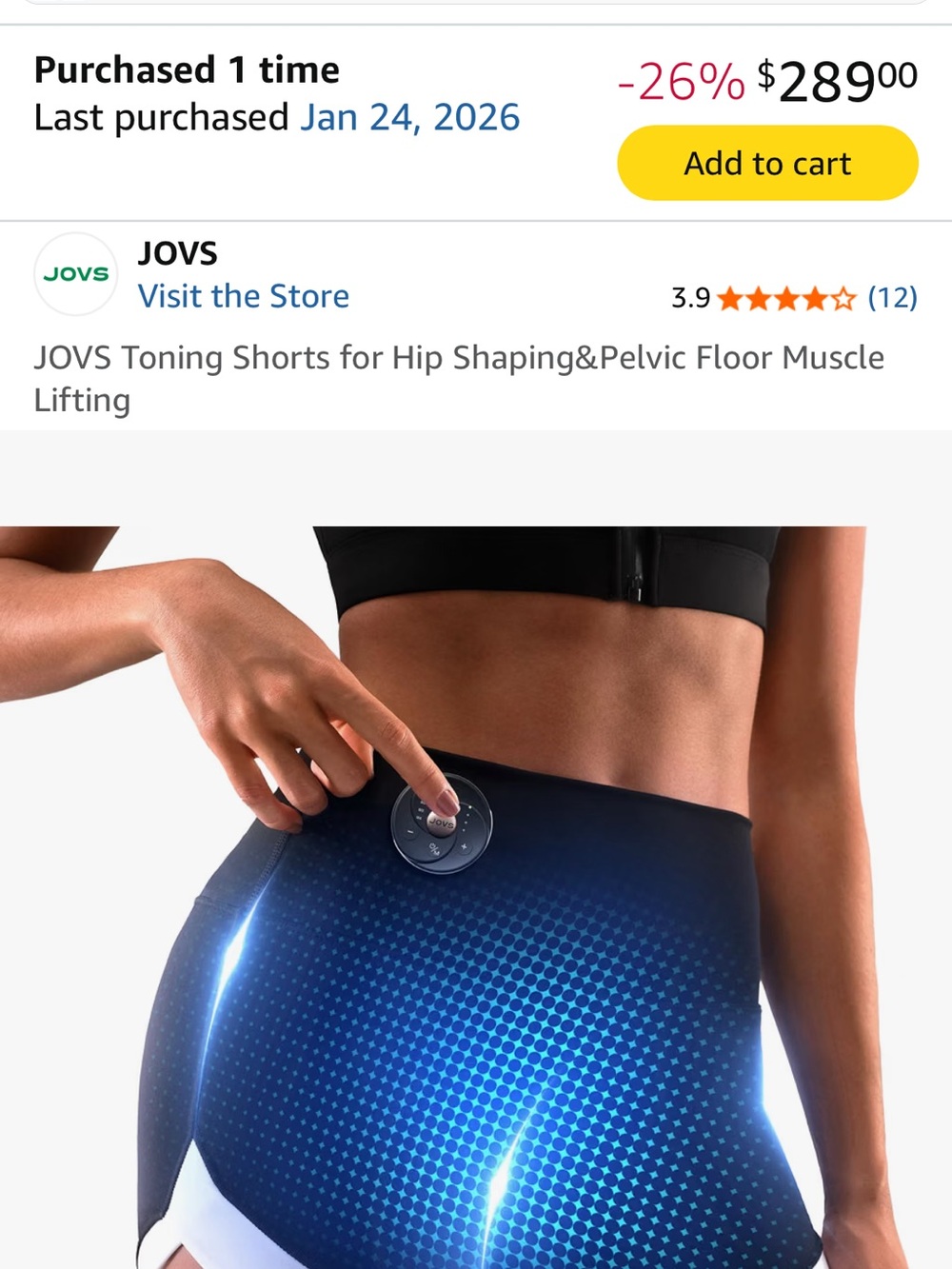 Jovs toning shorts for hip shaping